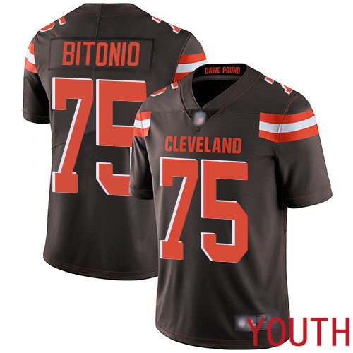 Cleveland Browns Joel Bitonio Youth Brown Limited Jersey #75 NFL Football Home Vapor Untouchable->youth nfl jersey->Youth Jersey